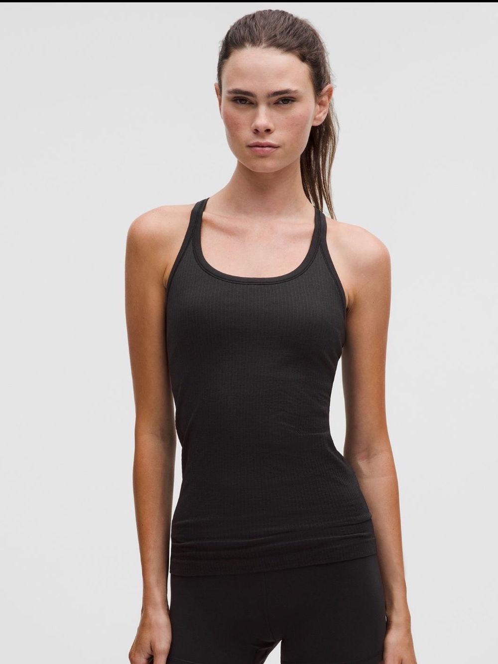 lululemon athletica Brown Ribbed Racerback Tank Top